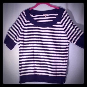 Talbots boatneck striped linen blend sweater